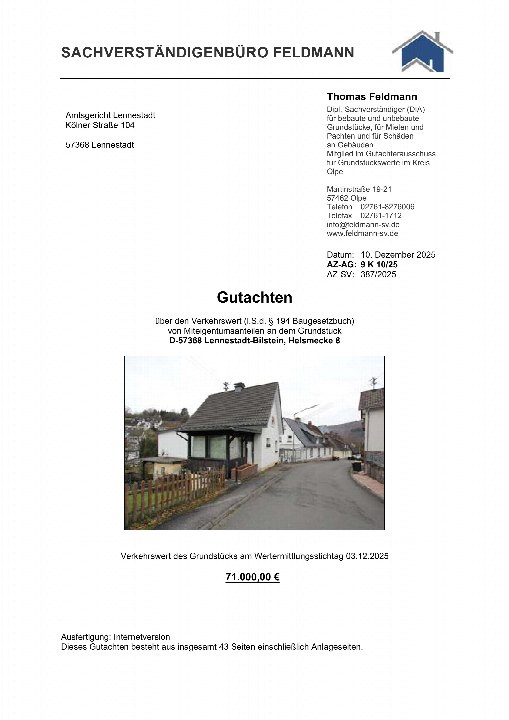 Textseite — Eigentumswohnung in Lennestadt