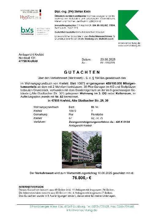 Textseite — Eigentumswohnung in Krefeld