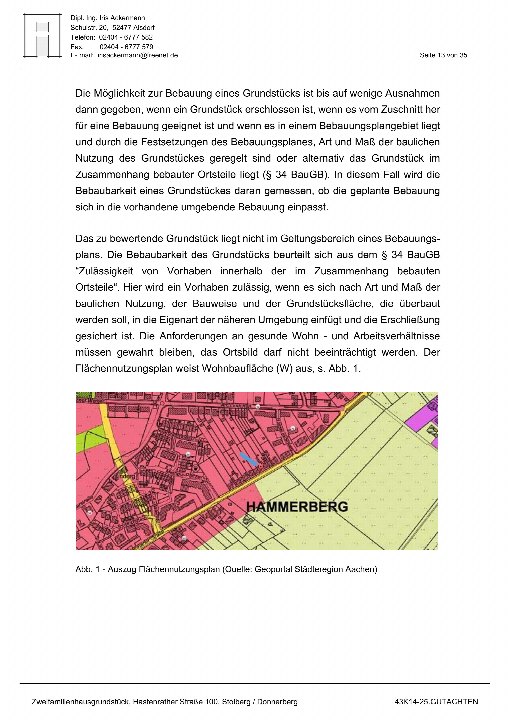 Textseite — Garage in Stolberg
