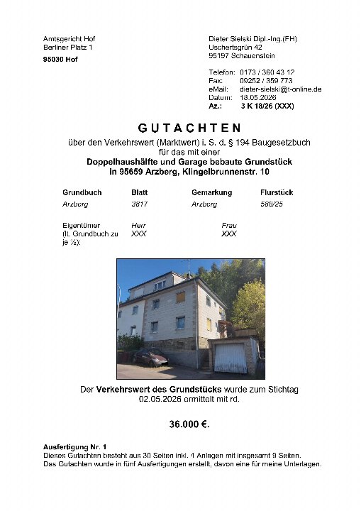 Textseite — Doppelhaushälfte in Arzberg