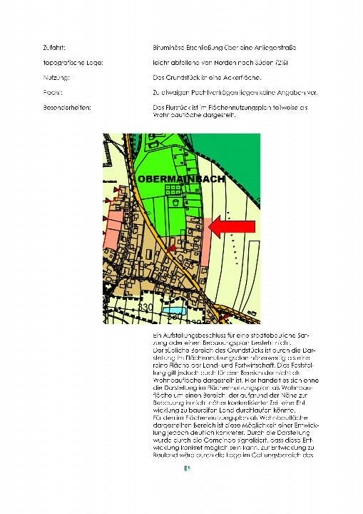 Textseite — Land- und forstwirtschaftlich genutztes Grundstück in Schwabach