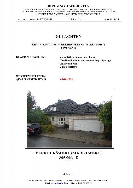 Textseite — Zweifamilienhaus in Herford