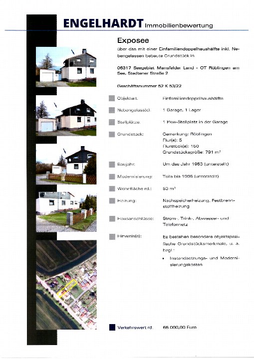 Textseite — Doppelhaushälfte in Seegebiet Mansfelder Land