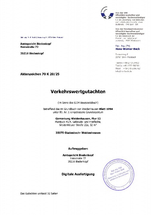 Textseite — Gewerblich genutztes Grundstück in Gladenbach