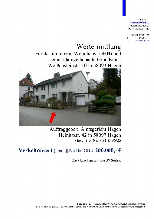 Textseite — Doppelhaushälfte in Hagen