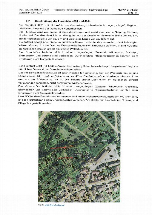 Textseite — Land- und forstwirtschaftlich genutztes Grundstück in Hohenhaslach