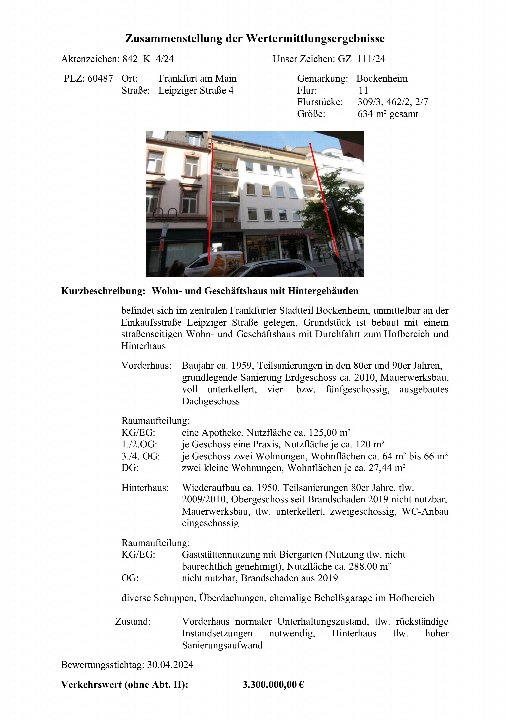 Textseite — Wohn-/Geschäftshaus in Frankfurt am Main