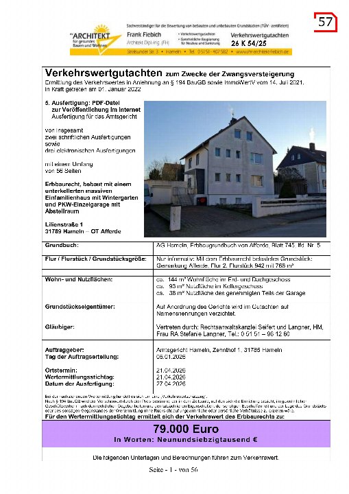 Textseite — Einfamilienhaus in Hameln