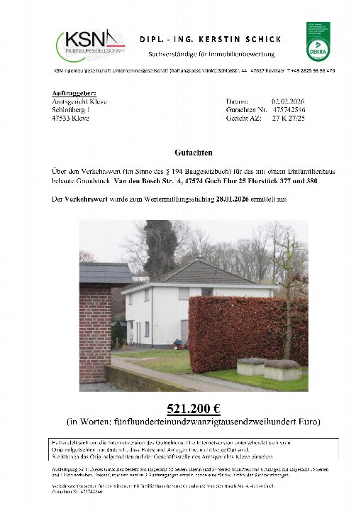 Textseite — Einfamilienhaus in Goch