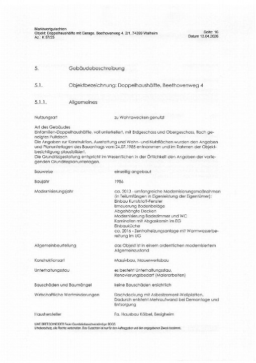 Textseite — Doppelhaushälfte in Walheim