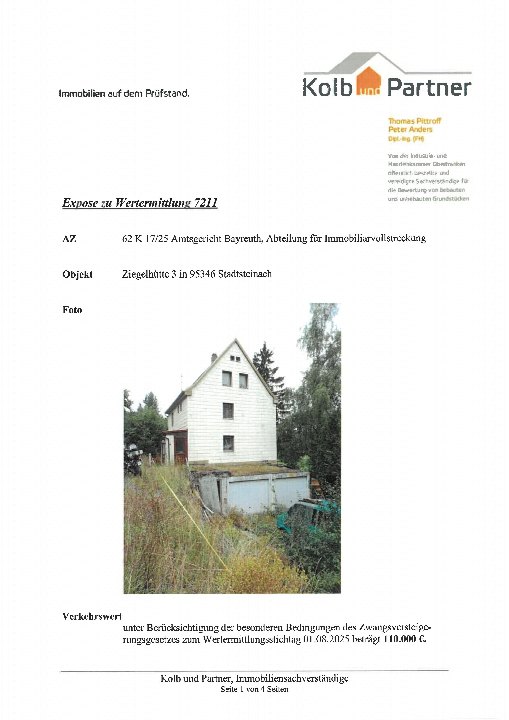 Textseite — Einfamilienhaus in Stadtsteinach