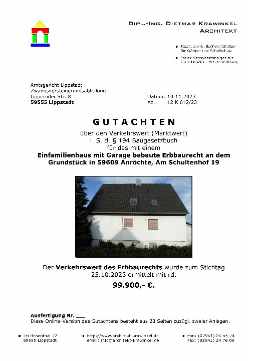 Textseite — Einfamilienhaus in Anröchte