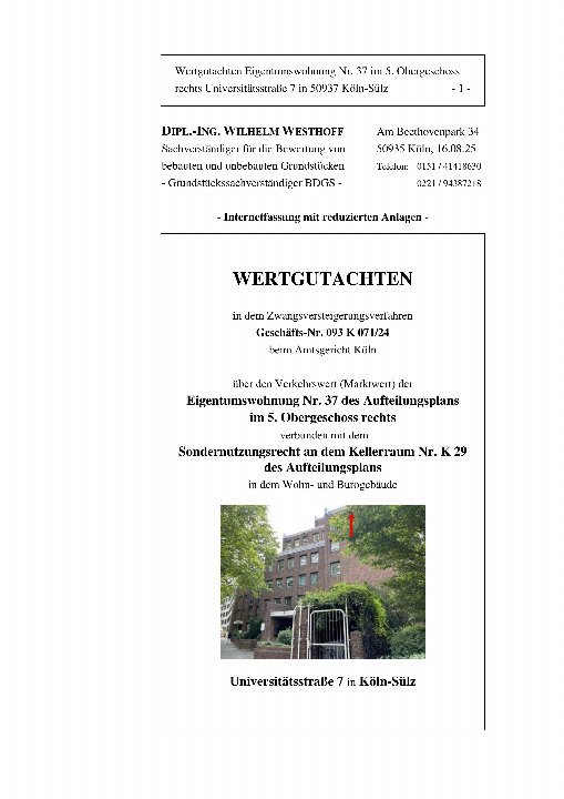 Textseite — Eigentumswohnung in Köln