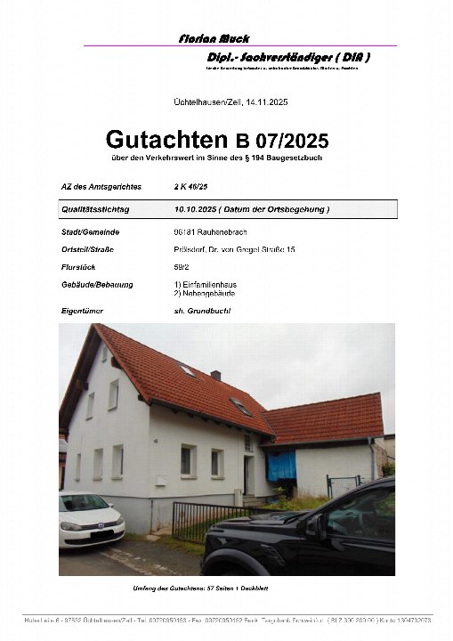 Textseite — Einfamilienhaus in Rauhenebrach