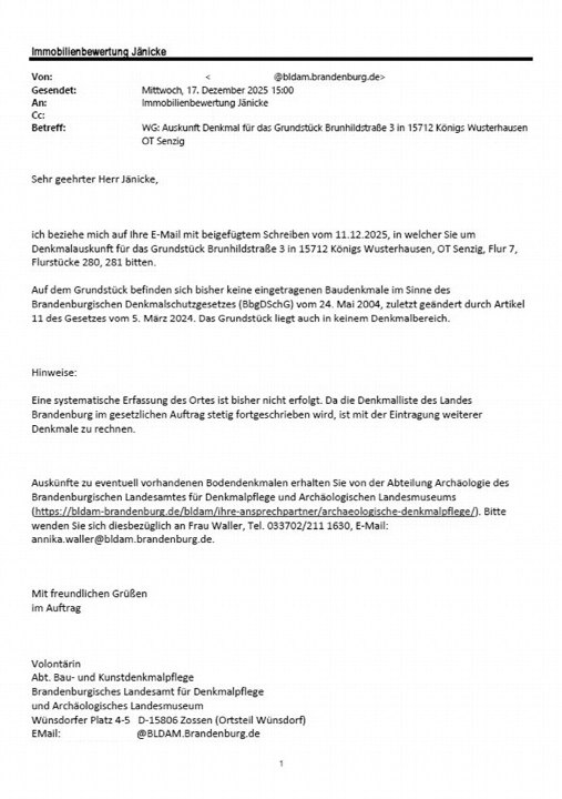 Textseite — Unbebautes Grundstück in Königs Wusterhausen