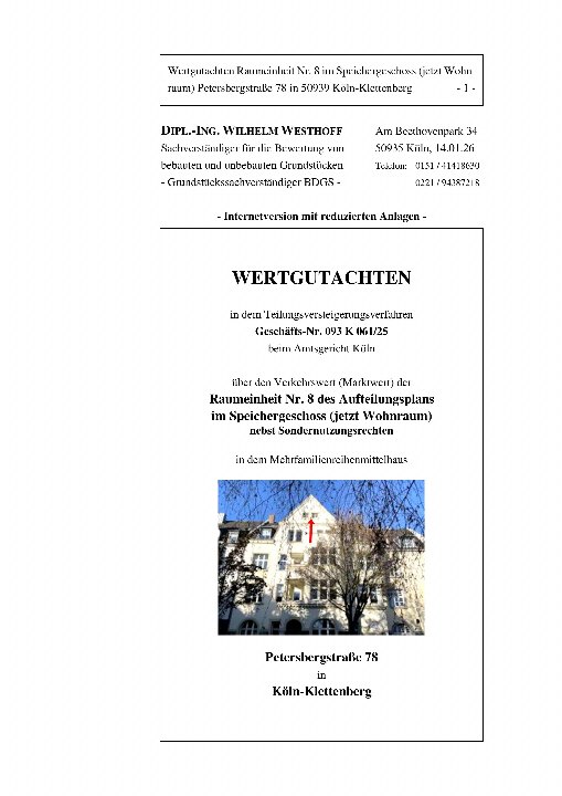 Textseite — Eigentumswohnung in Köln-Rondorf