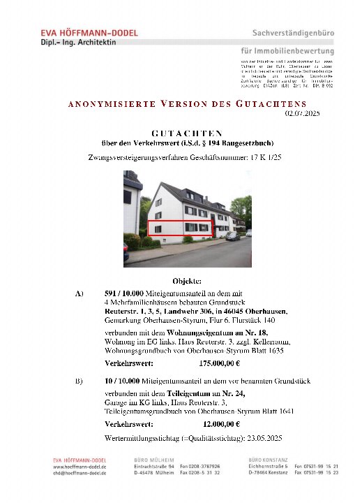 Textseite — Eigentumswohnung in Oberhausen
