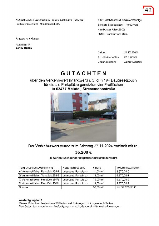 Textseite — Kfz-Stellplatz in Maintal
