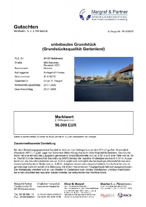 Textseite — Unbebautes Grundstück in Schöneck