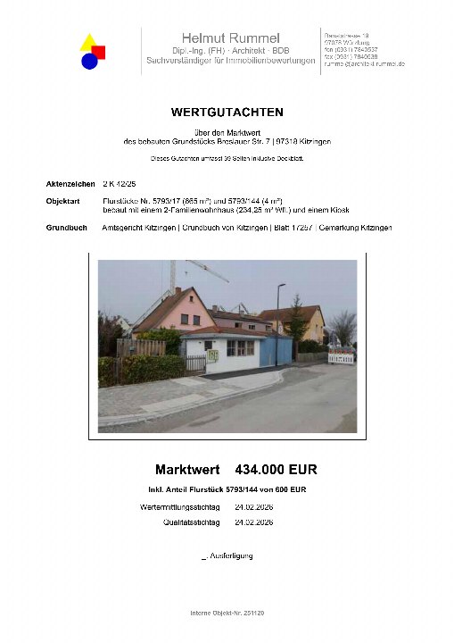 Textseite — Zweifamilienhaus in Kitzingen
