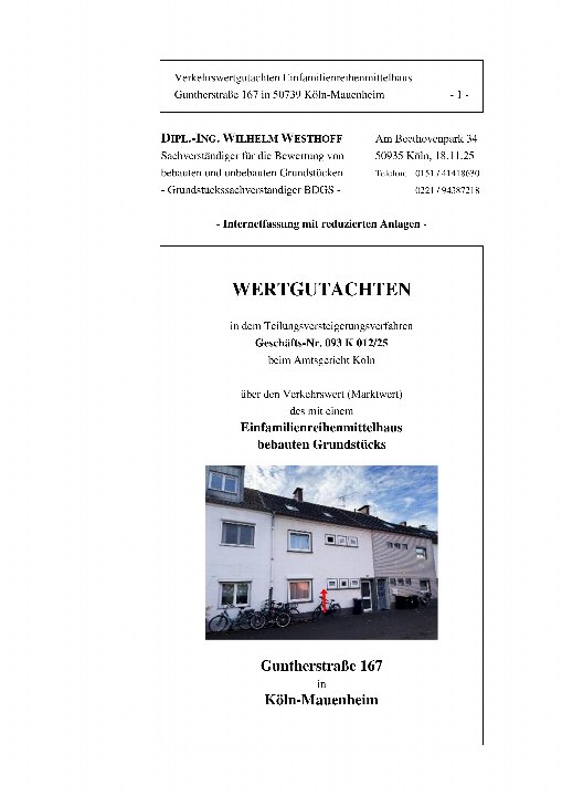 Textseite — Reihenhaus in Köln