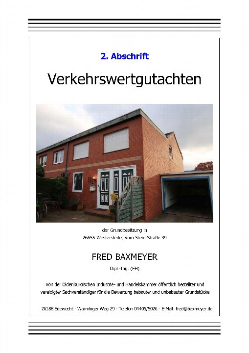 Textseite — Reihenhaus in Westerstede