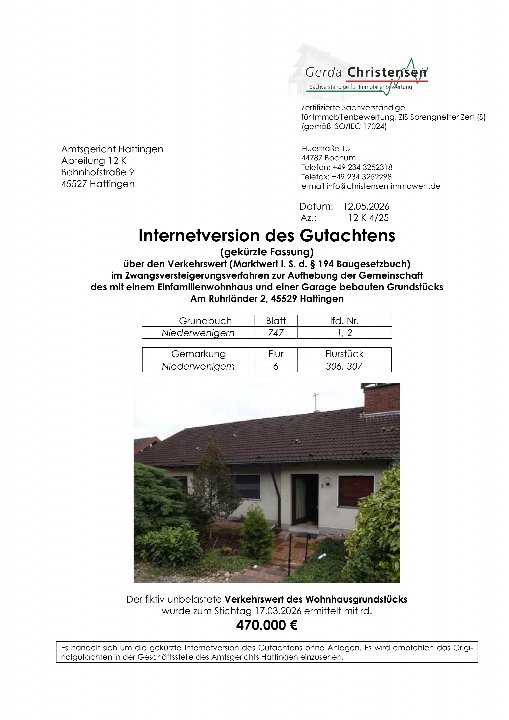 Textseite — Garage in Hattingen