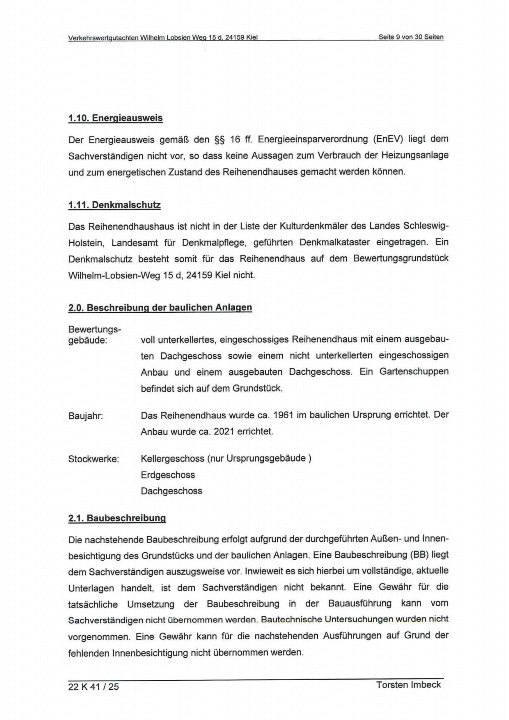 Textseite — Reihenhaus in Kiel