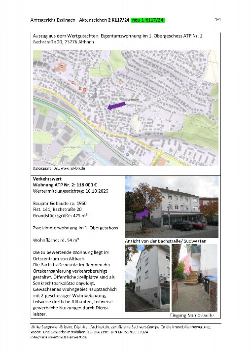 Textseite — Eigentumswohnung in Altbach