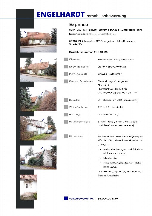 Textseite — Einfamilienhaus in Bleicherode
