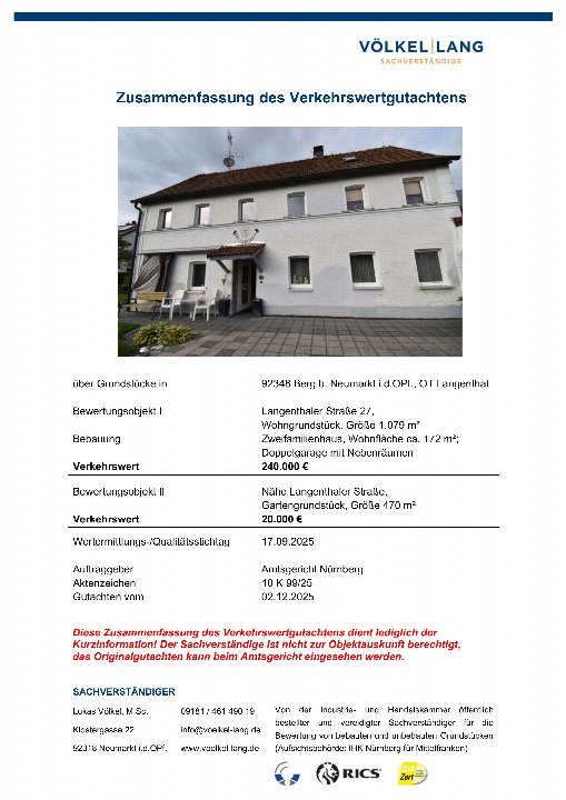 Textseite — Garage in Berg bei Neumarkt i. d. OPf.