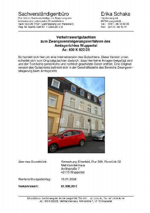 Textseite — Mehrfamilienhaus in Wuppertal