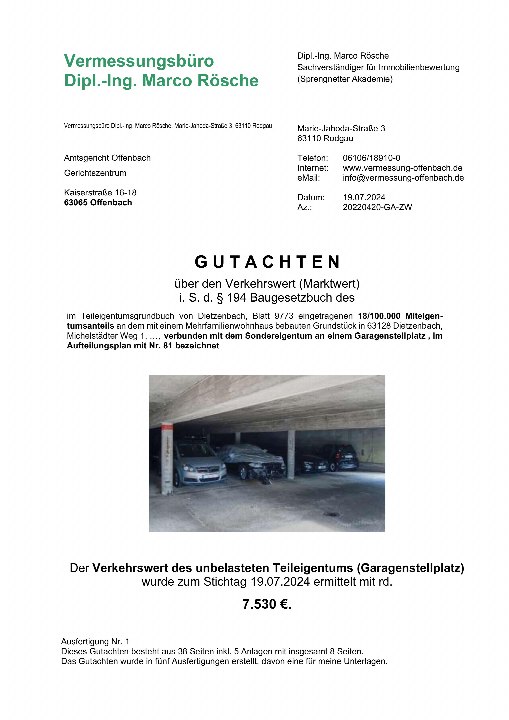 Textseite — Kfz-Stellplatz in Dietzenbach