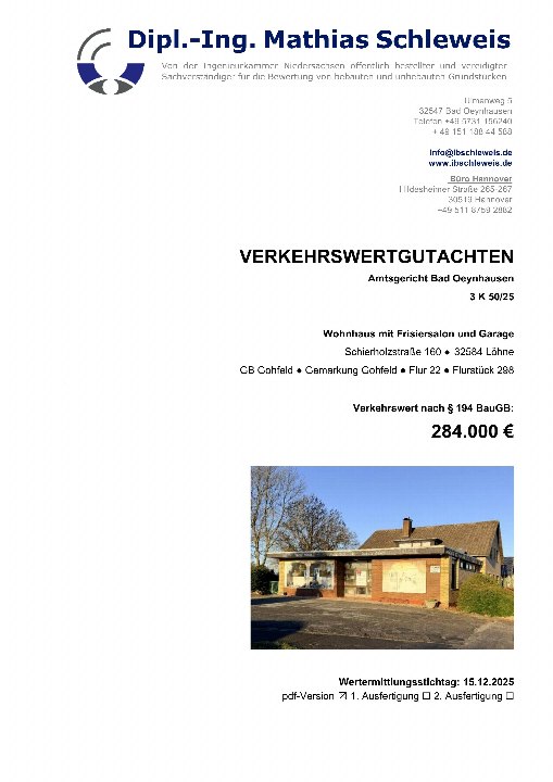 Textseite — Garage in Löhne