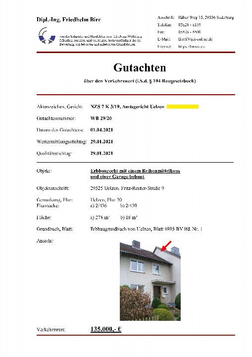Textseite — Reihenhaus in Uelzen