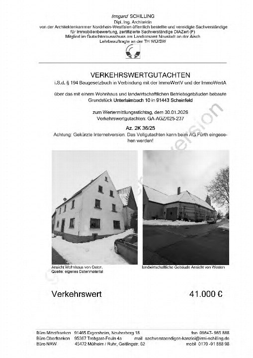 Textseite — Land- und forstwirtschaftlich genutztes Grundstück in Scheinfeld