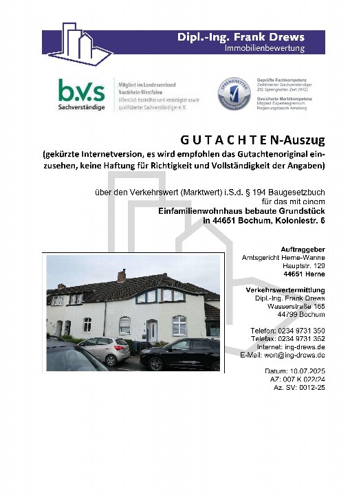 Textseite — Einfamilienhaus in Herne