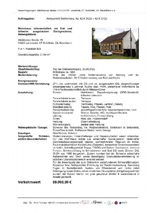 Textseite — Land- und forstwirtschaftlich genutztes Grundstück in Luckaitztal