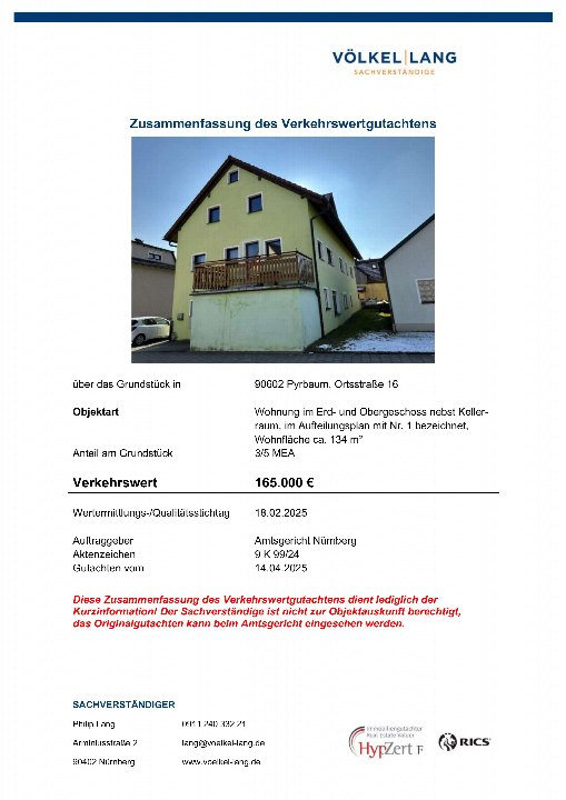 Textseite — Eigentumswohnung (5 Zimmer oder mehr) in Pyrbaum