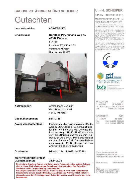 Textseite — Reihenhaus in Münster