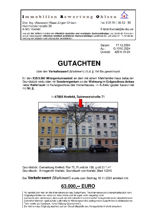 Textseite — Eigentumswohnung in Krefeld