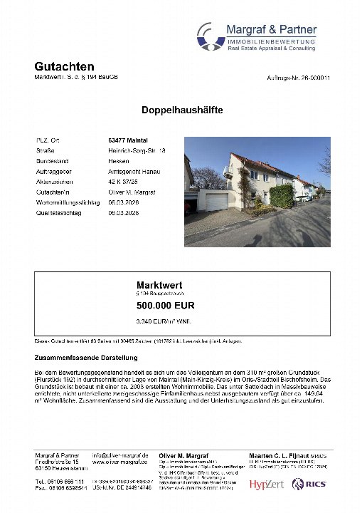 Textseite — Doppelhaushälfte in Maintal