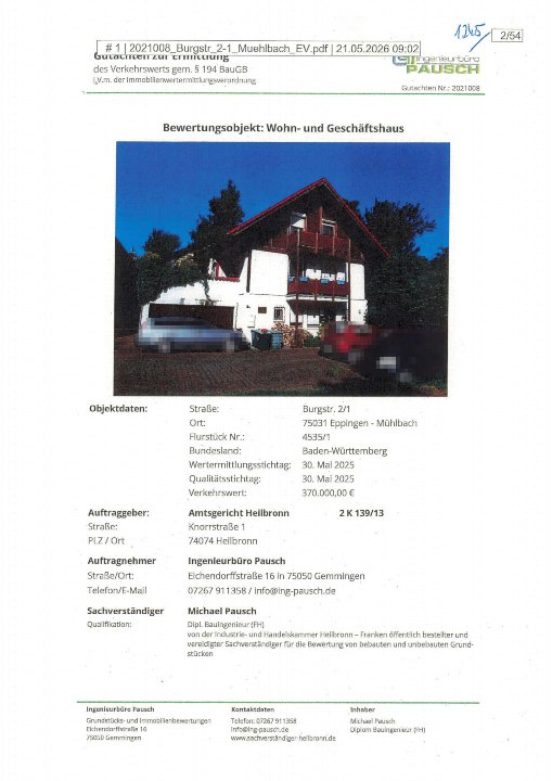 Textseite — Wohn-/Geschäftshaus in Eppingen