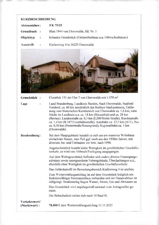Textseite — Einfamilienhaus in Eberswalde