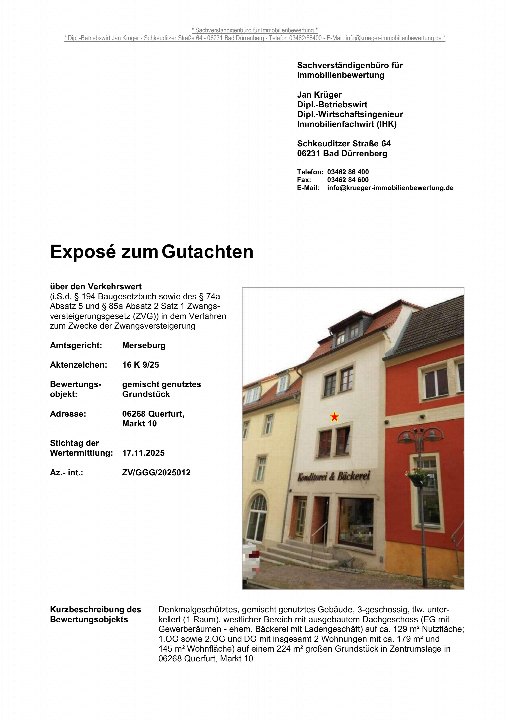 Textseite — Wohn-/Geschäftshaus in Querfurt