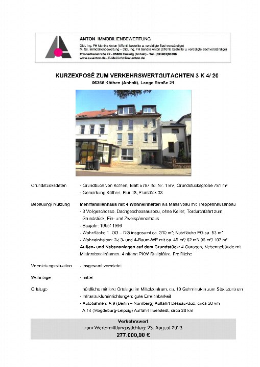 Textseite — Mehrfamilienhaus in Köthen