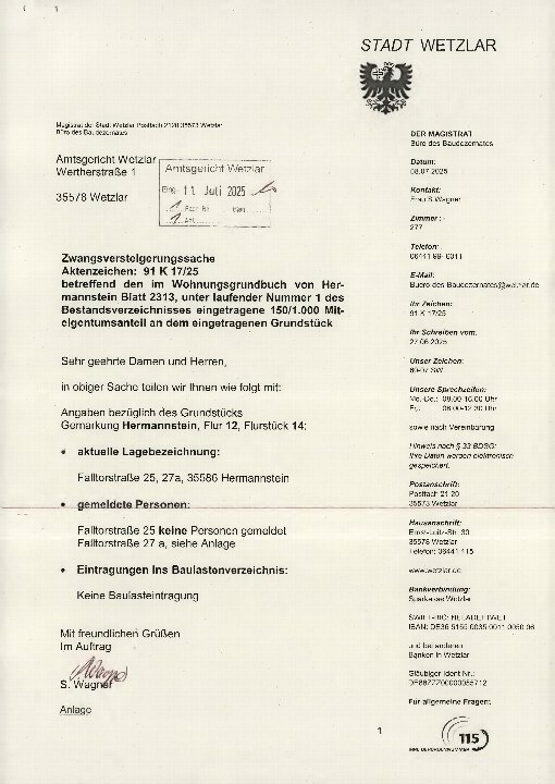 Textseite — Wohn-/Geschäftshaus in Wetzlar