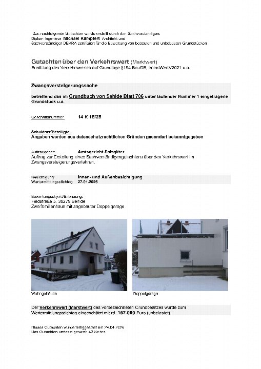 Textseite — Zweifamilienhaus in Sehlde