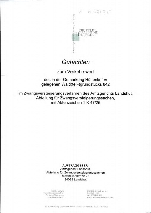 Textseite — Land- und forstwirtschaftlich genutztes Grundstück in Niederaichbach