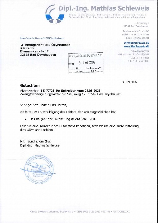 Textseite — Kfz-Stellplatz in Bad Oeynhausen